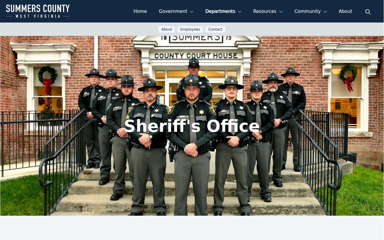 Summers County arrest record contact at the Sheriff's Office